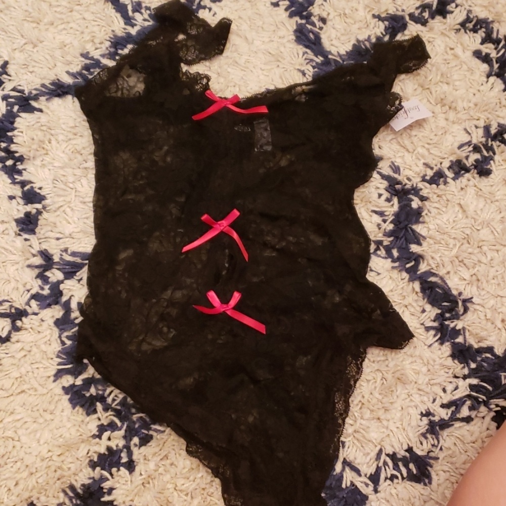 NWT Frederick's black lace body suit